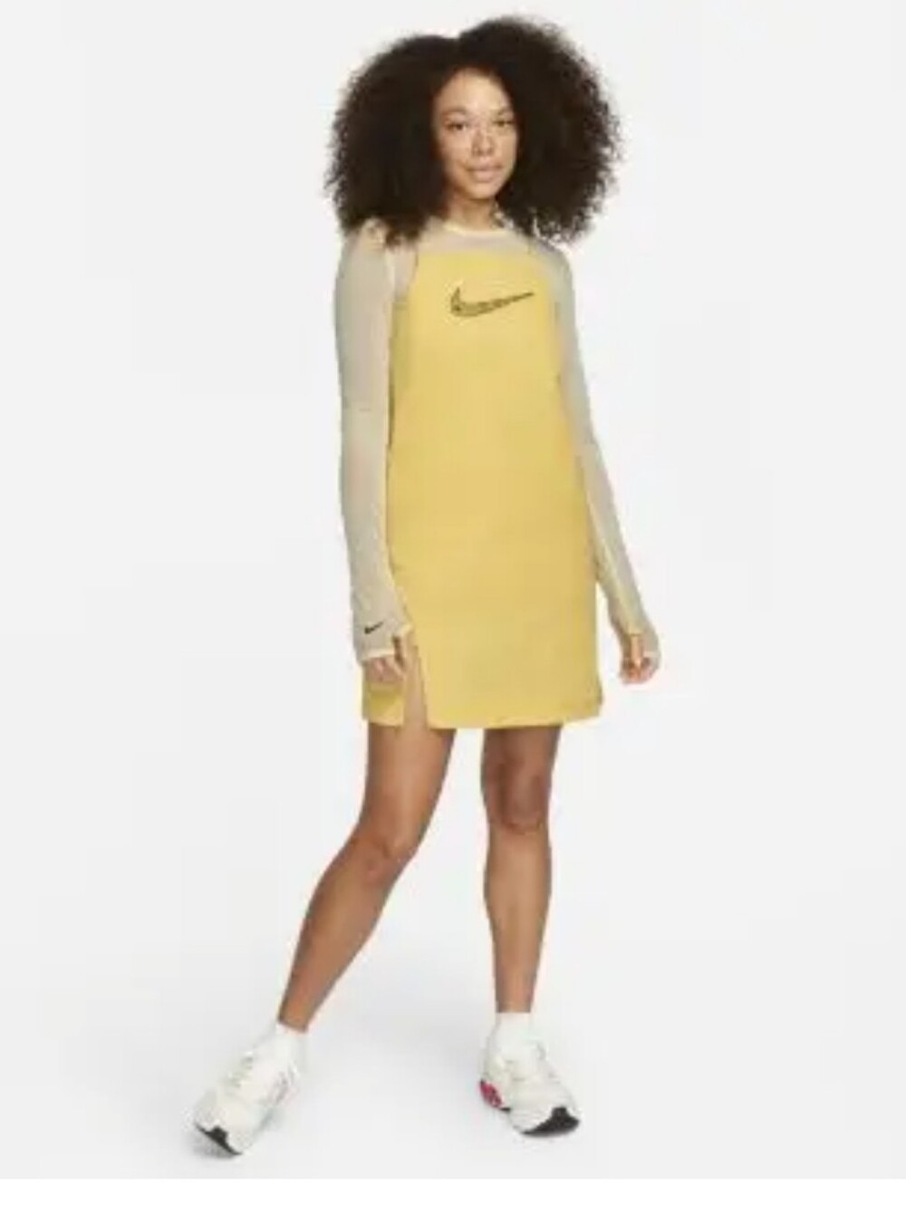 Nike Yellow Spaghetti-Strap Tank Dress
